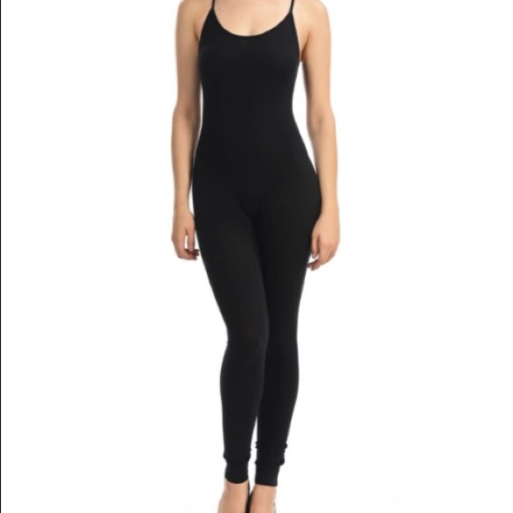 Small Black Spaghetti Strap Bodysuit / Jumpsuit